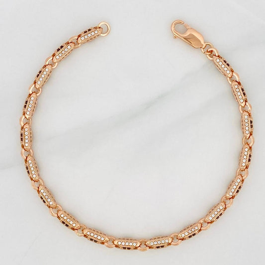 Pulso Hexagonal 16.8g / 21.5cm / 4.75mm Oro Rosa 18K