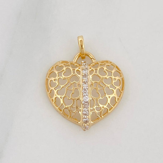 Dije Corazon 1.35g / 2cm Dos Oros Amarillo Blanco 18K