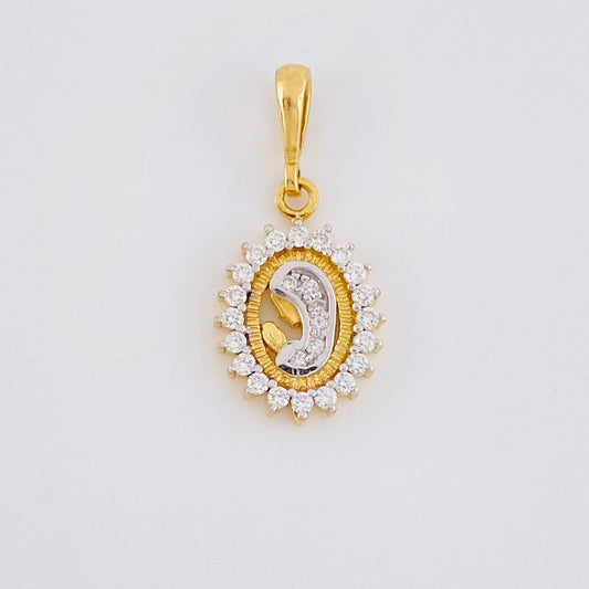 Dije Virgen Maria Diamantes 19pts 1.25g / 2cm Oro Amarillo 18K