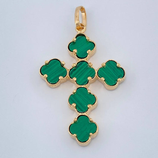 Dije Cruz Trebol 2.55gr / 3.5cm / Oro Amarillo Nac.Esp. 18K %