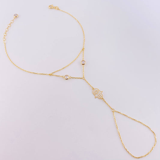Pulso Arabe Mano Hamsa 1.95g / 20cm / 1mm Oro Amarillo 18K
