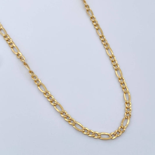 Cadena Figaro 6.5gr / 60.2cm / 2.93mm Oro Amarillo +1 18K $