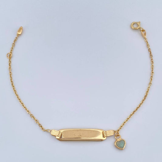 Pulso Bebé Placa Aro Seguido Corazón 1.7gr / 14.7cm-16.3cm / 1.33mm Oro Amarillo 18K %