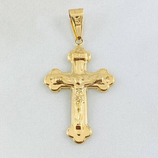 Dije Crúz Cristo Florenciada 1.95gr / 4cm / Oro Amarillo 18K ©