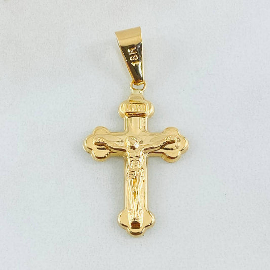Dije Crúz Cristo Florenciada 1.5gr / 3.5cm / Oro Amarillo 18K ©