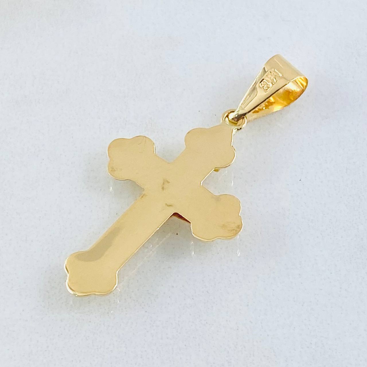 Dije Crúz Cristo Florenciada 1.5gr / 3.5cm / Oro Amarillo 18K © Dije Crúz Cristo Florenciada 1.5gr / 3.5cm / Oro Amarillo 18K ©