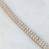 Pulso Tennis 22.95gr / 18cm / 5.8mm Circones Blancos Oro Amarillo * Pulso Tennis 22.95gr / 18cm / 5.8mm Circones Blancos Oro Amarillo *