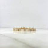 Pulso Tennis 22.95gr / 18cm / 5.8mm Circones Blancos Oro Amarillo * Pulso Tennis 22.95gr / 18cm / 5.8mm Circones Blancos Oro Amarillo *