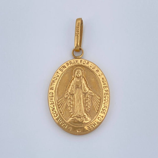 Dije Virgen Milagrosa 1.7gr / 3cm / Oro Amarillo 18K $