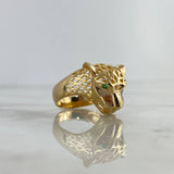 Anillo Pantera 6.6gr / T9 3/4 / Circones Verdes Oro Amarillo Anillo Pantera 6.6gr / T9 3/4 / Circones Verdes Oro Amarillo