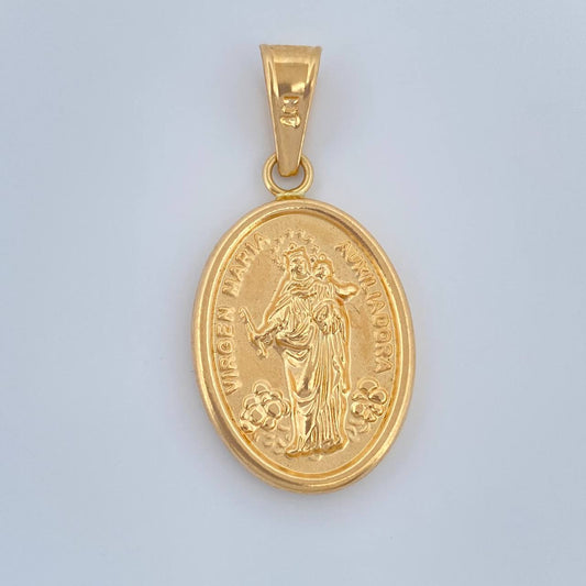 Dije Virgen Maria Auxiliadora 2.3gr / 3.8cm / Oro Amarillo 18K $