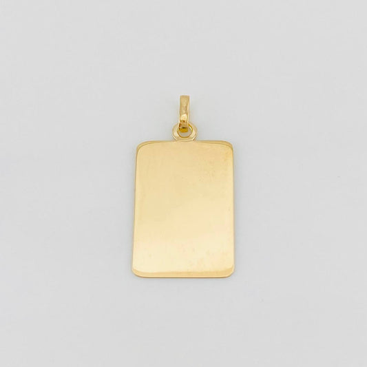 Dije Placa Cuadrada 1.1g / 1 in Oro Amarillo 18K