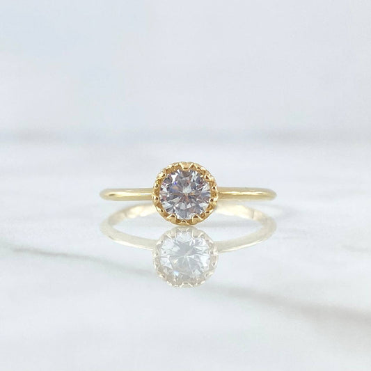 Anillo Solitario Atalaya Circular 1.4gr / T6 1/4 / Oro Amarillo 18K