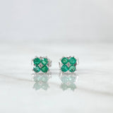 Topos Flor  1.2gr / Esmeraldas 26pts Oro Blanco 18K (Joya) Topos Flor  1.2gr / Esmeraldas 26pts Oro Blanco 18K (Joya)