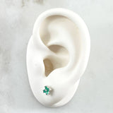 Topos Flor  1.2gr / Esmeraldas 26pts Oro Blanco 18K (Joya) Topos Flor  1.2gr / Esmeraldas 26pts Oro Blanco 18K (Joya)