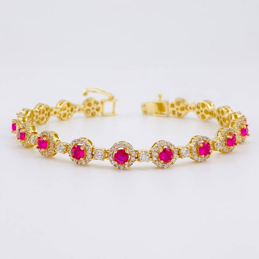 Pulso Tennis 17.8g / 18.4cm / 6.5mm Oro Amarillo 18K