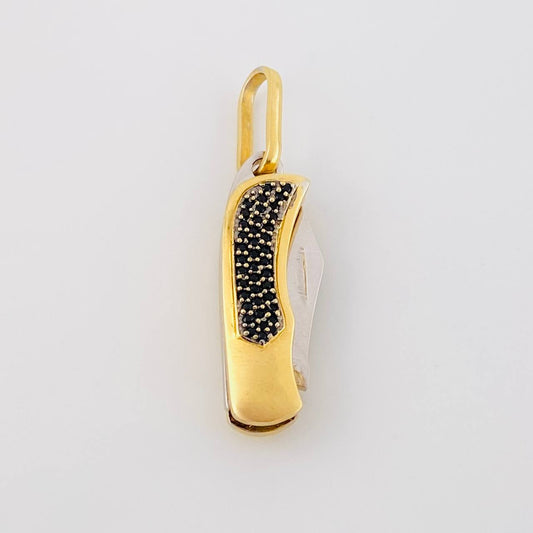Dije Navaja 7.95g / 3.9cm Dos Oros Amarillo Blanco 18K