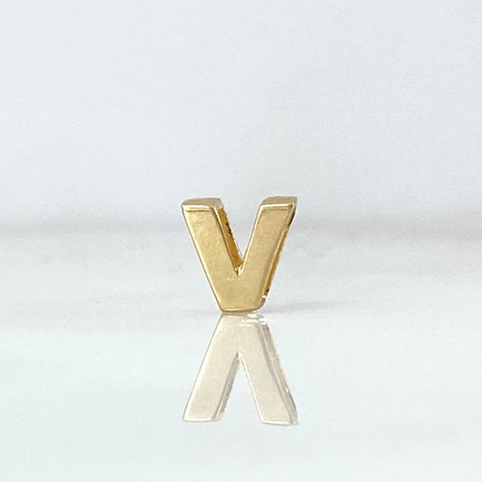 Herraje Letra V 0.3gr / 6mm / Tambor Oro Amarillo