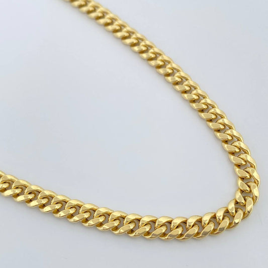 Cadena Cubana 10.05gr / 61.5cm / 4.45mm Oro Amarillo +1 14K Italy $