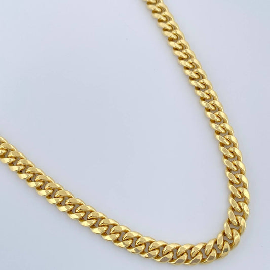 Cadena Cubana 10.6gr / 66.5cm / 4.4mm Oro Amarillo +1 14K Italy %