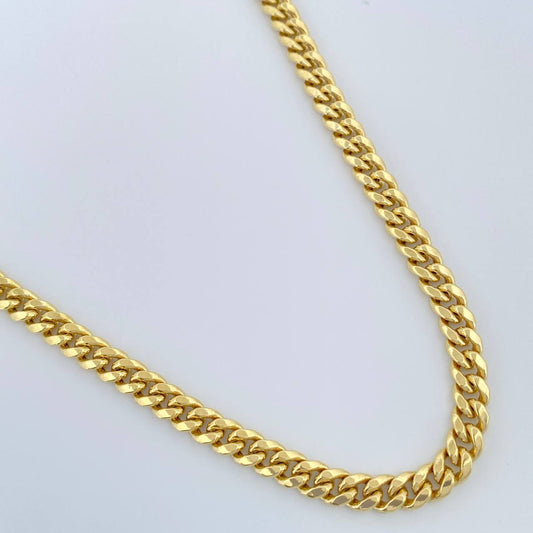 Cadena Cubana 12.3gr / 77cm / 4.4mm Oro Amarillo +1 14K Italy %