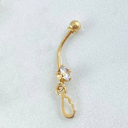 Piercing Ombligo Ala 0.55gr / 2.5cm / Nac.Esp. Oro 18K
