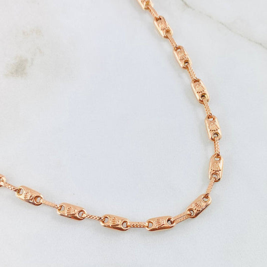 Cadena Rustica Corona 9.3gr / 50cm / Oro Rosa 18K