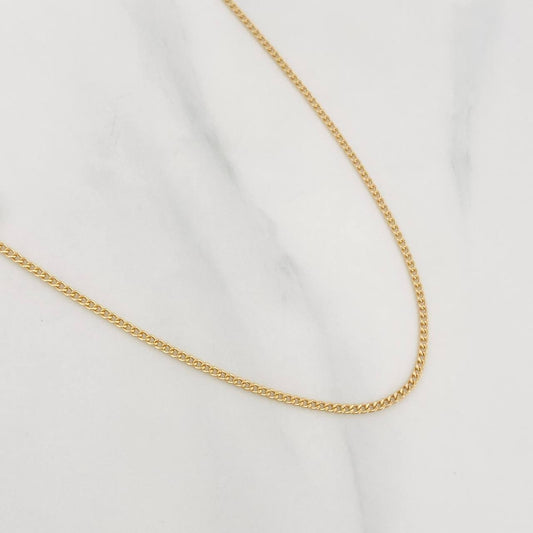 Cadena Mini Cubana 1.95g / 60cm / 1.4mm Oro Amarillo 18K