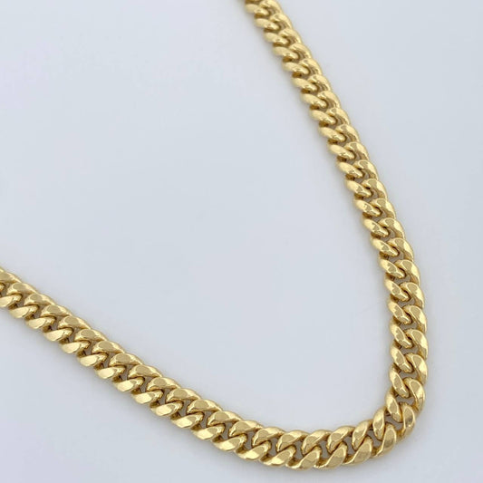 Cadena Cubana 10.05gr / 61.7cm / 4.4mm Oro Amarillo +1 14K Italy &