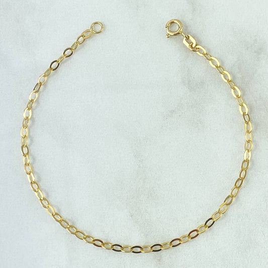 Pulso Aro Seguido 1.55gr / 20.5cm / 2.5mm Liso Oro Amarillo +3 18K *