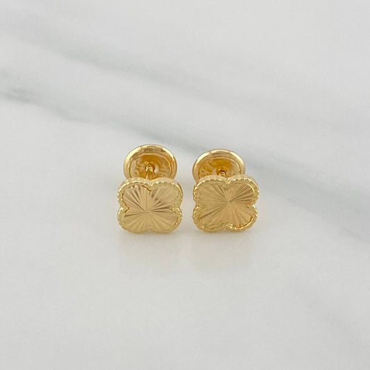 Topos Trebol Diamantado 0.95 g / 5 mm Oro Amarillo 18K