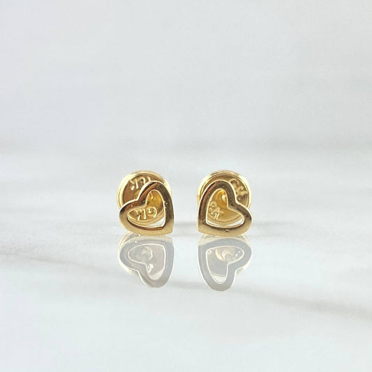 Topos Corazon 0.7gr / 4.6mm Silueta Liso Oro Amarillo 18K
