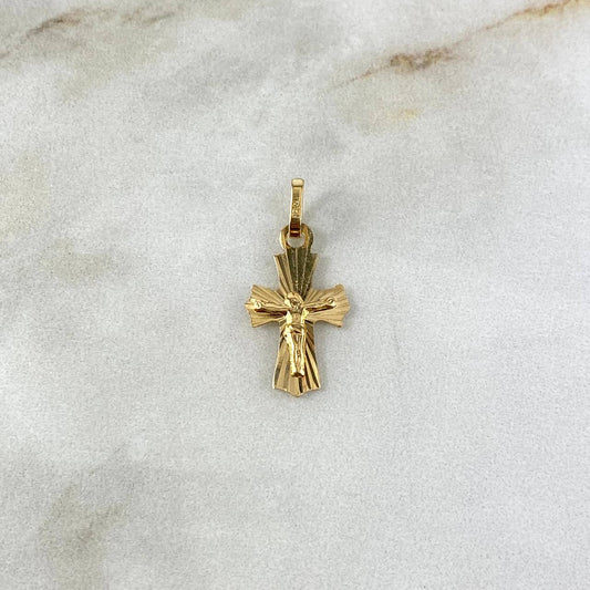 Dije Cristo 0.8gr / 2.3cm / Diamantado Oro Amarillo