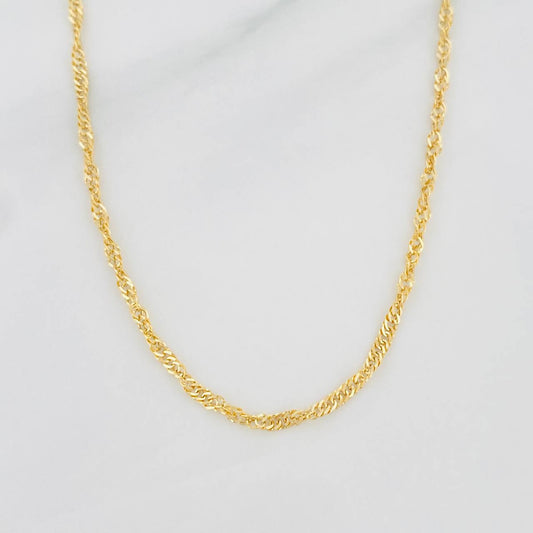 Cadena Singapur 0.95g / 45cm / 1.6mm Oro Amarillo 18K