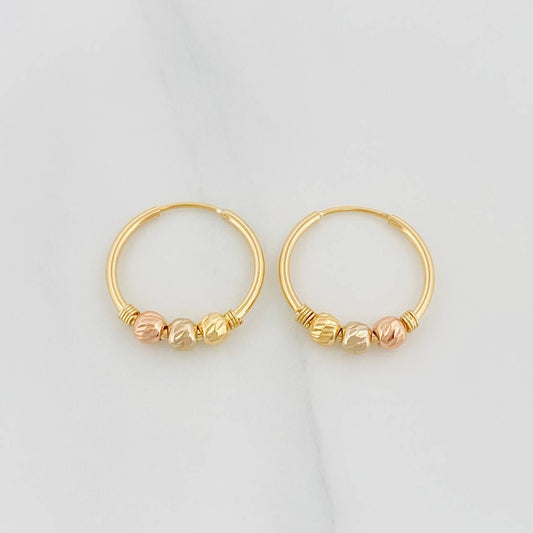Candongas Trio 1 g / 1.5 cm Tres Oros 18K