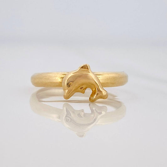 Anillo Delfin 0.9g / T5 3/4 Oro Amarillo 18K