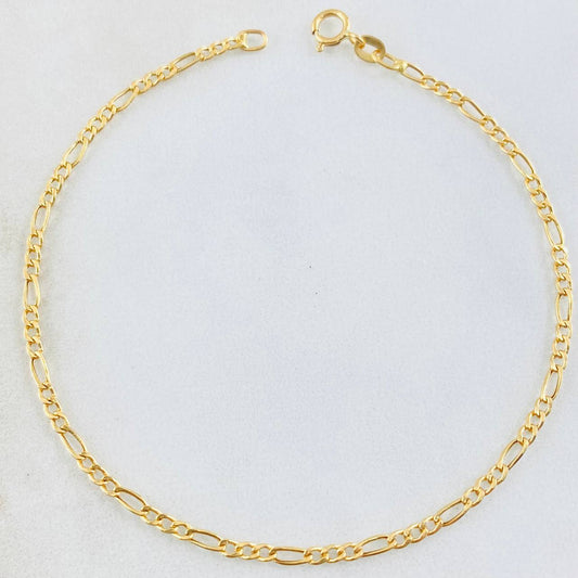 Pulso Figaro 0.7gr / 19cm / Oro Amarillo +1 18K ©