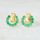 Topos Aro Corazón Esmeraldas 40pts 2.15gr / Oro Amarillo 18K © Topos Aro Corazón Esmeraldas 40pts 2.15gr / Oro Amarillo 18K ©