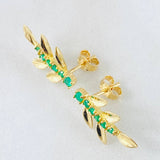 Topos Hojas de Muerdago Esmeraldas 30pts 2.6gr / Oro Amarillo 18K © Topos Hojas de Muerdago Esmeraldas 30pts 2.6gr / Oro Amarillo 18K ©