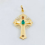 Dije Crúz de Altar Esmeralda 18pts 1.8gr / 3.2cm / Oro Amarillo 18K © Dije Crúz de Altar Esmeralda 18pts 1.8gr / 3.2cm / Oro Amarillo 18K ©