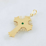 Dije Crúz de Altar Esmeralda 18pts 1.8gr / 3.2cm / Oro Amarillo 18K © Dije Crúz de Altar Esmeralda 18pts 1.8gr / 3.2cm / Oro Amarillo 18K ©