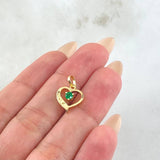 Dije Corazón Silueta Esmeralda 11pts 1.25gr / 1.6cm / Oro Amarillo 18K © Dije Corazón Silueta Esmeralda 11pts 1.25gr / 1.6cm / Oro Amarillo 18K ©