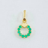 Dije Aro Corazón Esmeraldas 20pts 1gr / 1.8cm / Oro Amarillo 18K © Dije Aro Corazón Esmeraldas 20pts 1gr / 1.8cm / Oro Amarillo 18K ©