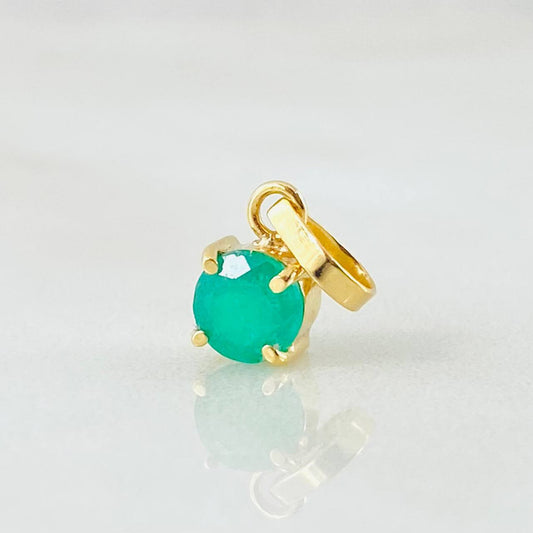 Dije Circulo Esmeralda 50pts 0.55gr / 1.1cm / Oro Amarillo 18K ©