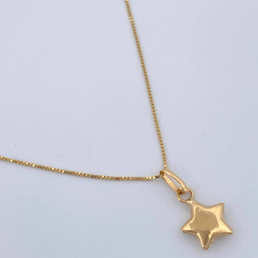 Set Cadena y Dije Veneciana + Estrella 1.25gr / 40cm / Oro Amarillo 18K (Oferta) %