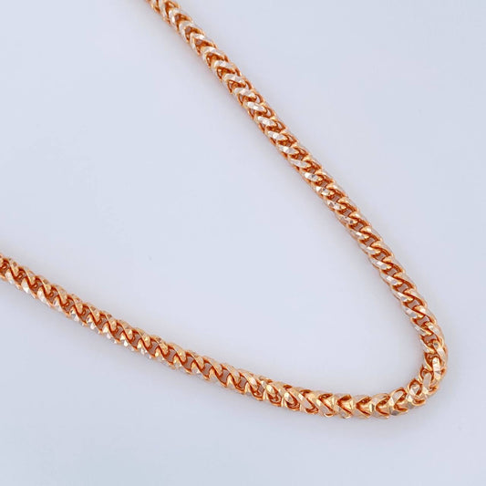 Cadena Franco Especial 66.45gr / 65cm / 3.9mm Dos Oros Blanco Rosa +3 18K $