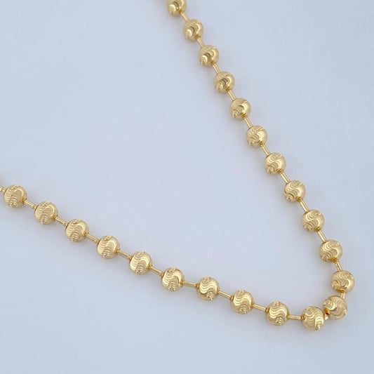 Cadena Militar Lunar 14.75gr / 52.5cm / 4mm Oro Amarillo +4 18K $