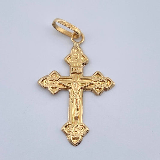 Dije Cruz Cristo 0.85gr / 2.9cm-Oro Amarillo 18K &