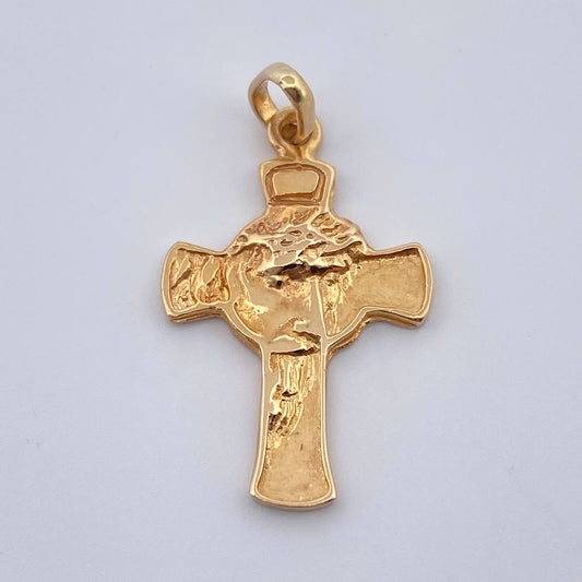 Dije Cruz Rostro Cristo 1.95gr / 2.6cm-Oro Amarillo 18K &