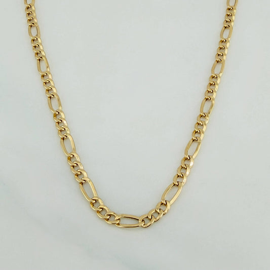 Cadena Figaro 4.2g / 60.05cm / 3.81mm Oro Amarillo 18K